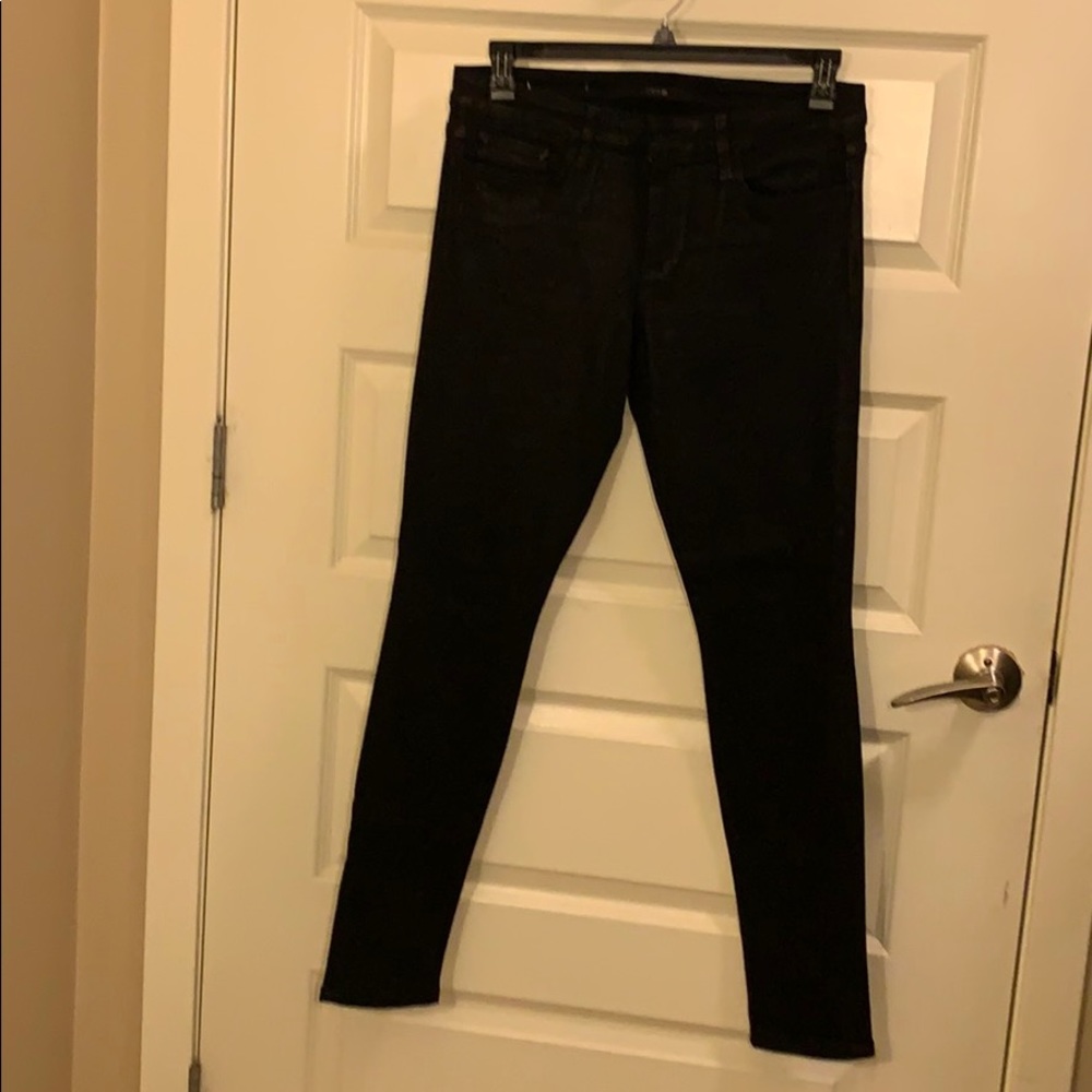 Joe’s Jeans black coated skinny jeans